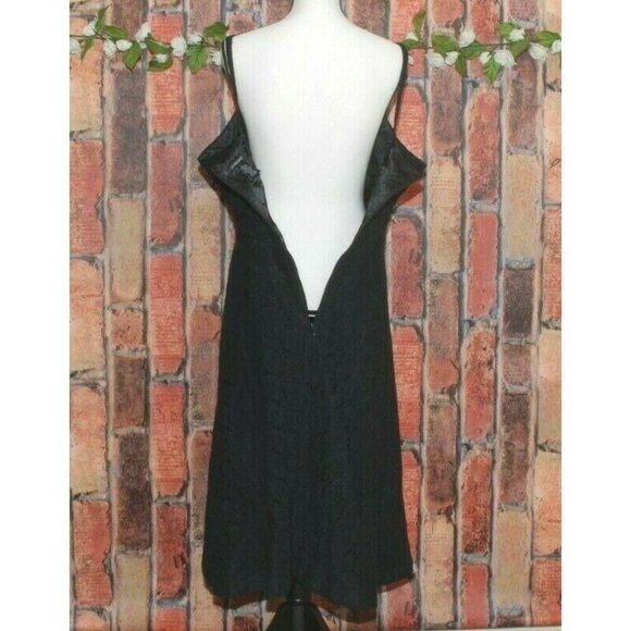Luciano Dante Ladies L Little Black Lace Dress Sleeveless Romantic Whimsey Goth - Picture 6 of 7